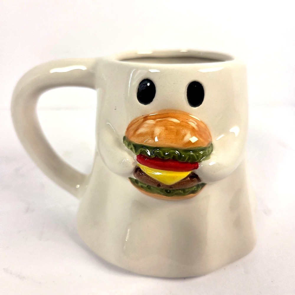 Jack O Lantern Lane Ghost Cheeseburger Mug Unisex Med White New Halloween Food